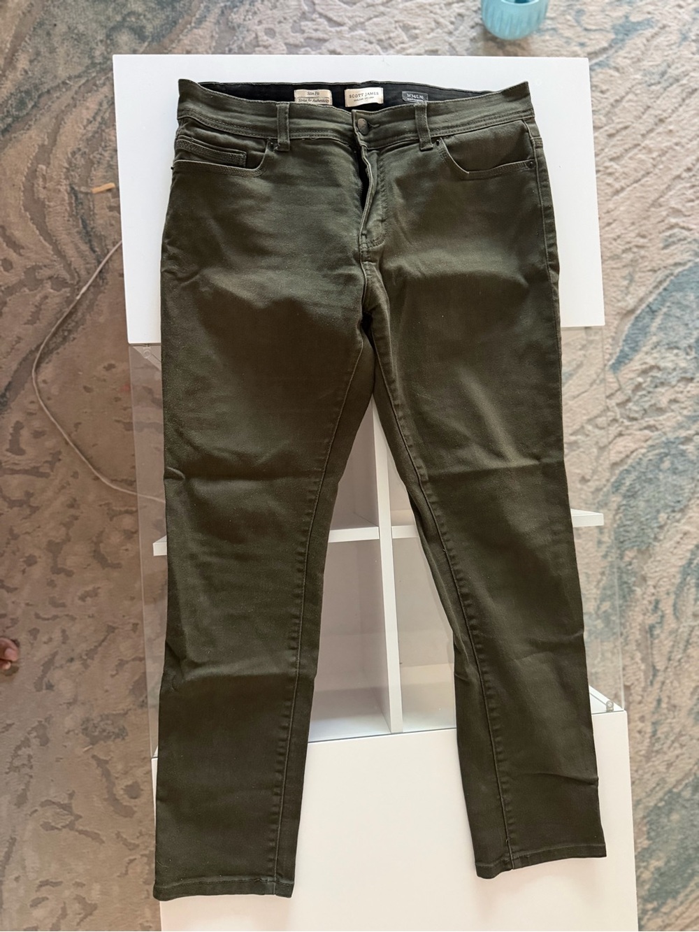 Slim Fit Men's Jeans in Olive Green